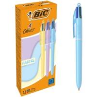 BIC 4 Colours 517320 Kugelschreiber Farbig sortiert 1 mm Mittel Kugelschreiber Nachfüllbar  12 Stück