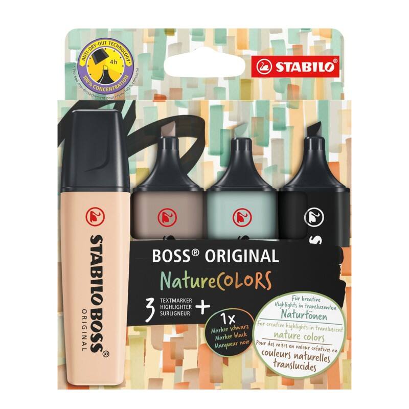STABILO  Mehrfarbig  Breit Keilspitze  - 5 mm 4 Stück