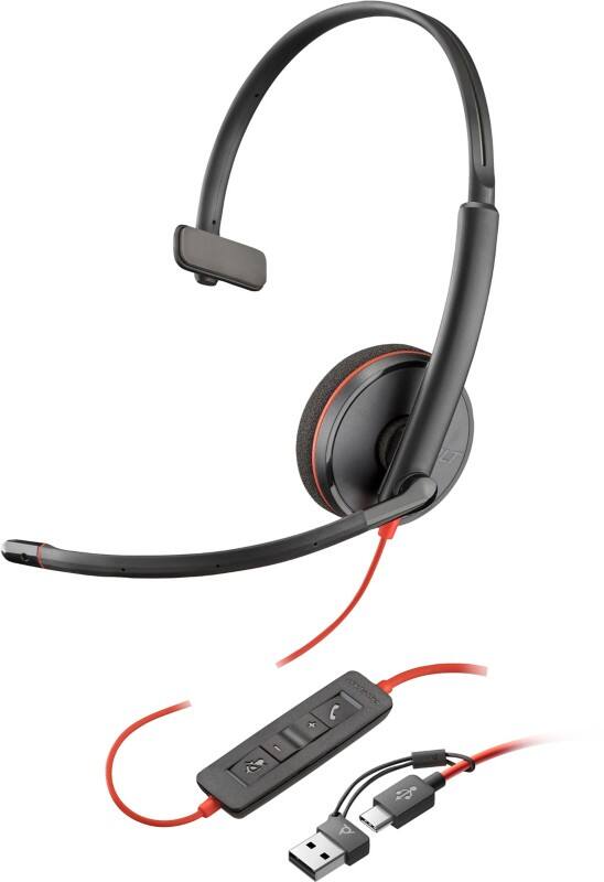HP Poly Blackwire Headset Over-the-Head Mono 3210 Schwarz