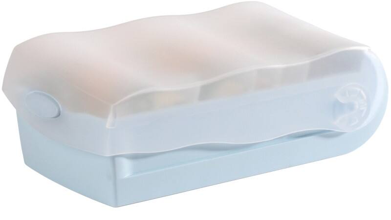 HAN Croco Karteikasten DIN A8 PP (Polypropylen) Pastellblau Set 1 Box + 100 Karten