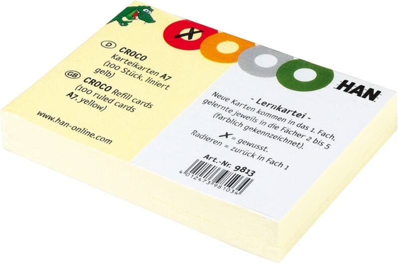 HAN Karteikarten A7 Gelb 7,4 x 10,5 cm 100 Stück