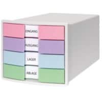 HAN IMPULS Schubladenbox PS (Polystyrol) Weiß 4 Schübe 28 x 36,7 x 23,5 cm DIN A4