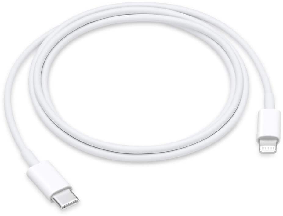 Apple Ladekabel USB-C Stecker zu Apple Lightning 1 m Weiß