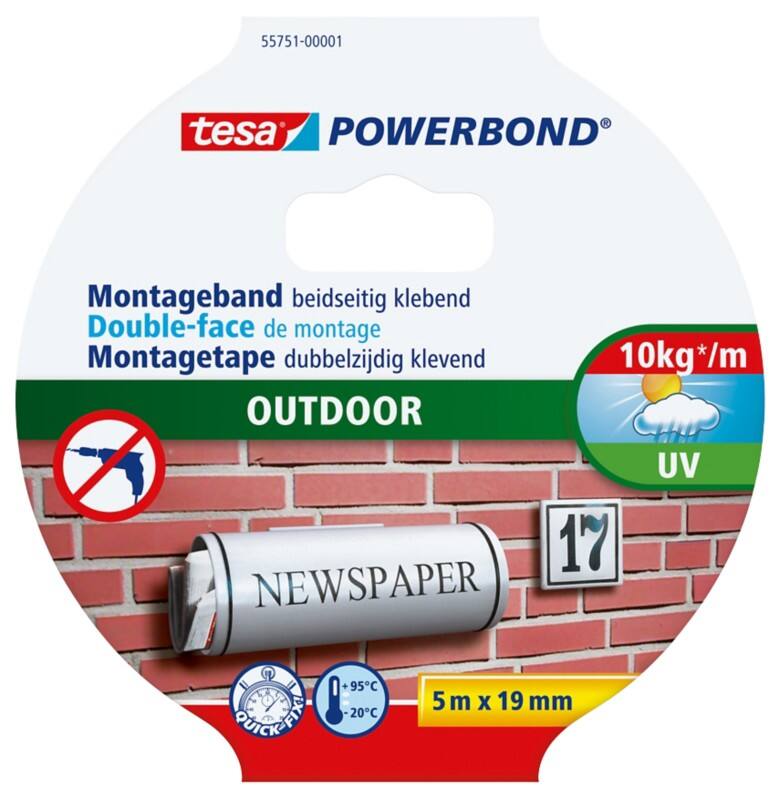 tesa Montageband tesa Powerbond Grün 19 mm (B) x 5 m (L) Kleiner Kern Acrylschaum