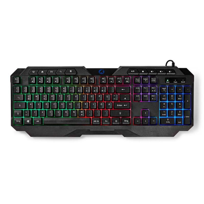 Nedis Gaming-Tastatur, kabelgebunden, QWERTZ (DE) Schwarz GKBD110BKDE