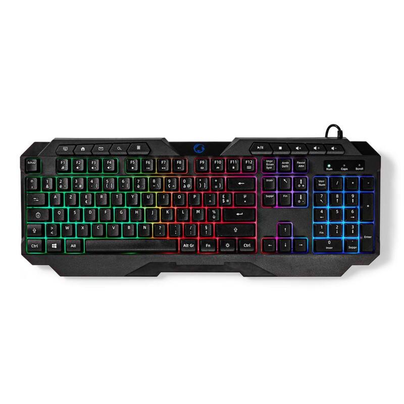 Nedis Gaming-Tastatur, kabelgebunden, AZERTY (FR) Schwarz GKBD110BKFR