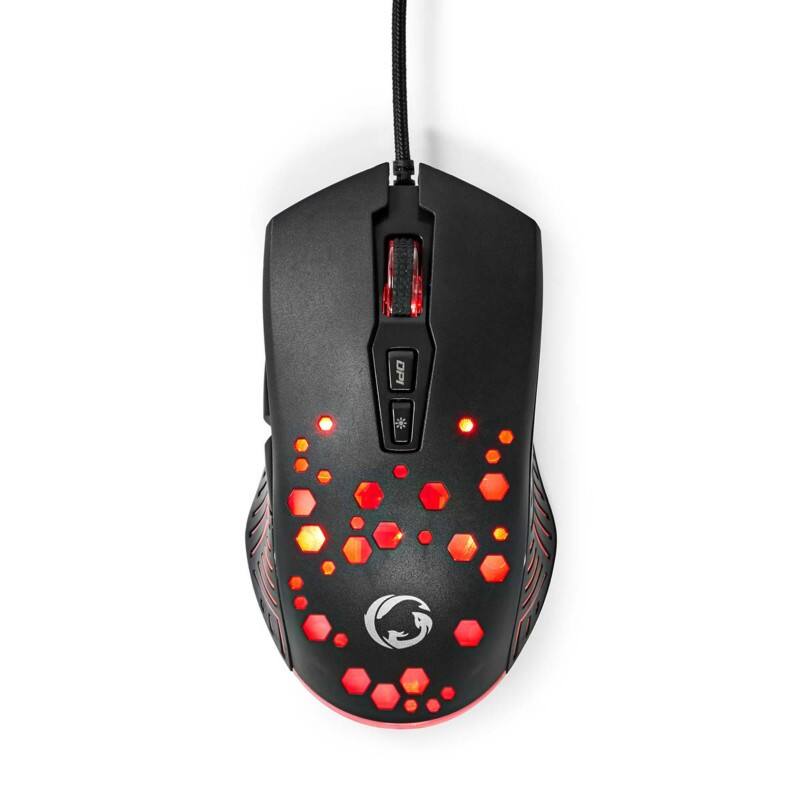 Nedis Gaming-Maus GMWD410BK Verkabelt Schwarz