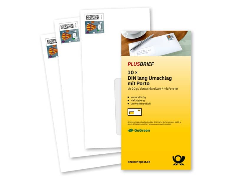 Deutsche Post Briefmarken mit Umschlag 0,95 € 10 Stück