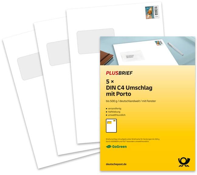 Deutsche Post Briefumschläge mit Porto 1,80 Euro 5 Stück