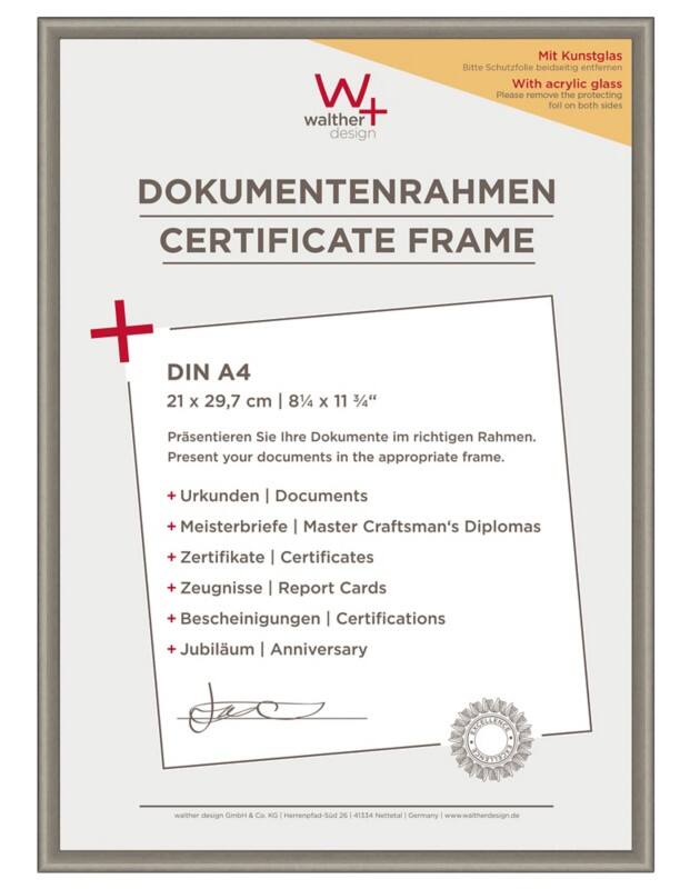 walther design DIN A4 Bilderrahmen KVX130D 22,2 (B) x 1,4 (T) x 31 (H) cm KVX130D