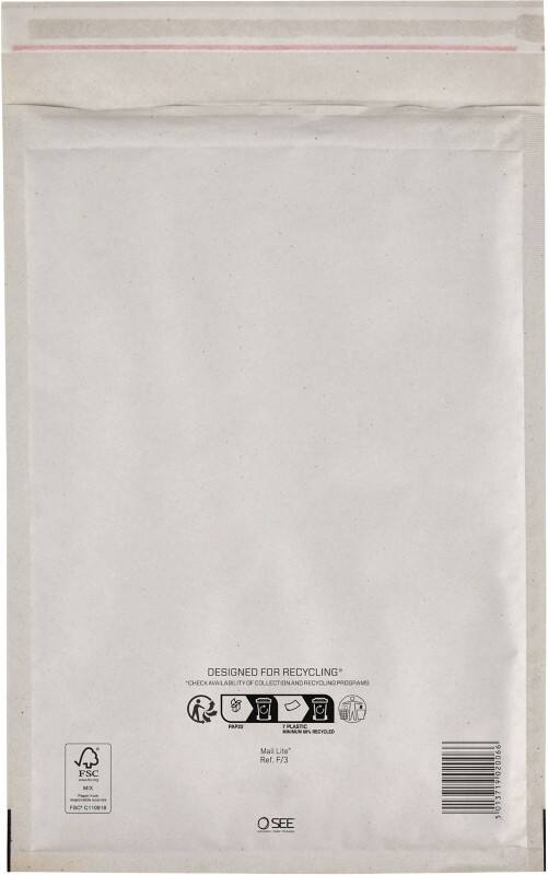 Mail Lite Luftpolster-Versandtaschen F/3 Weiß Ohne Fenster Abziehstreifen 100 Stück