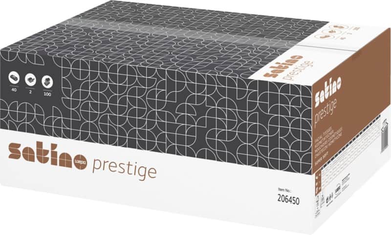 Satino Prestige Flat Box Taschentücher 2-lagig Weiß 206459 100 Stück