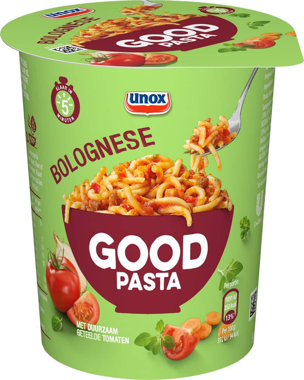 UNOX Good Pasta Cup Instant-Nudeln Bolognese 8 Stück