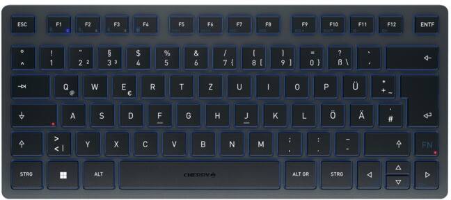 CHERRY Mini Kabellose Tastatur QWERTZ Blau KW7100