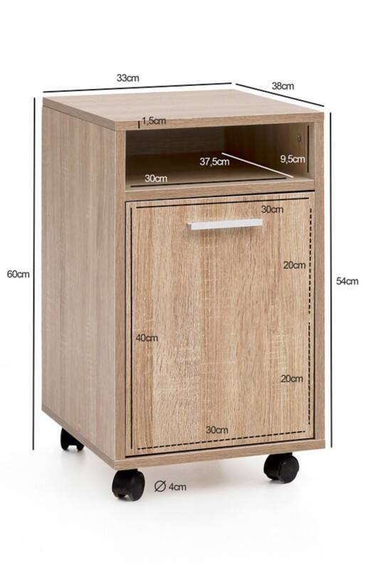 WOHNLING Standcontainer 330 x 380 x 600 mm Eiche