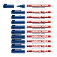 edding 404 Permanentmarker Extra feine Rundspitze 0,75 mm Blau Wasserbeständig 8 + 2 gratis
