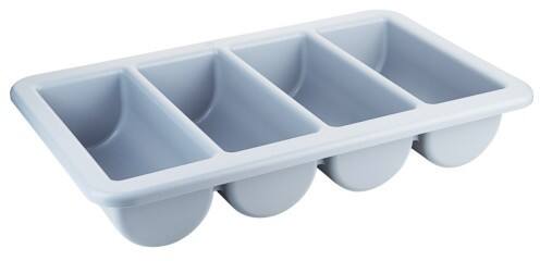 Contacto Besteckkasten GN 1/1, 4 Fächer, Grau, 53×32,5×10 cm