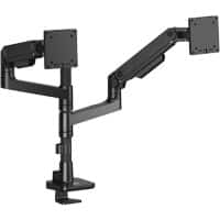 ACT Office Premium Dual Monitorarm Montage per Monitorarm Höhenverstellbar 12 cm x 72,5 cm x 100 cm Schwarz 49" Gasfeder, Säulenbefestigung, 2 Bildschirme