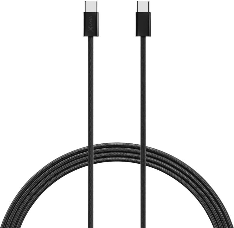 XLayer Ladekabel USB-C Stecker USB-C 2 m Schwarz