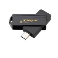 Integral USB-Stick 128 GB USB Type-C Gold, Schwarz