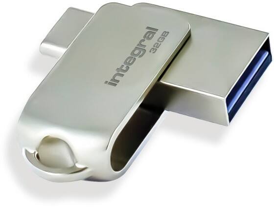 Integral USB-Stick 32 GB USB Type-A, USB Type-C Silber