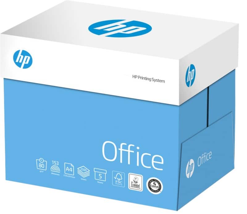HP Office DIN A4 Druckerpapier 80 g/m² Glatt Weiß 153 CIE 5 Pack à 500 Blatt