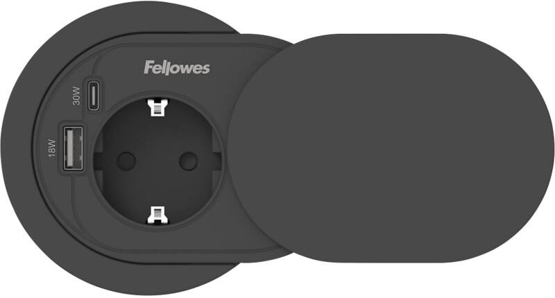 Fellowes Verlängerungskabel USB-A & USB-C 1-fach 2 m Schwarz