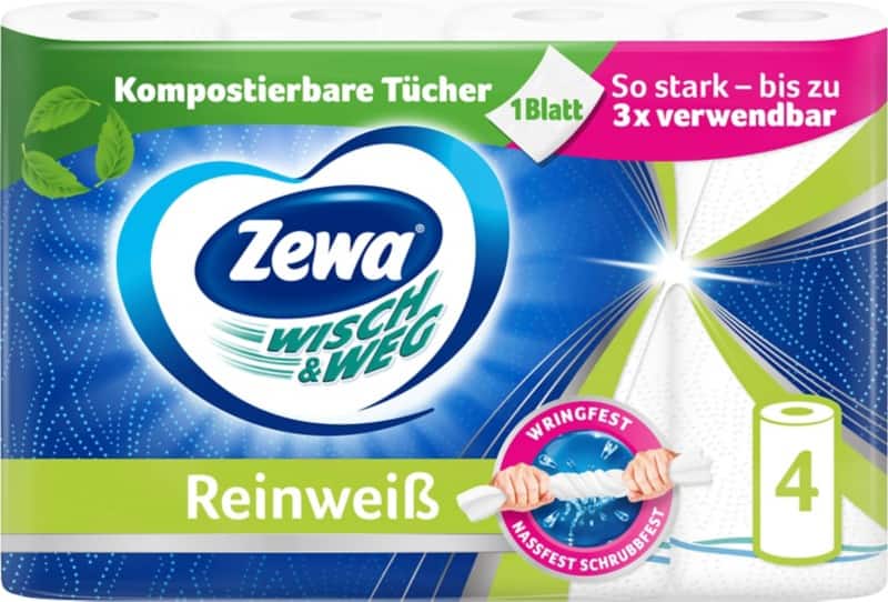 Zewa Küchenrolle Wisch & Weg Reinweiß 4 x 45 Blatt