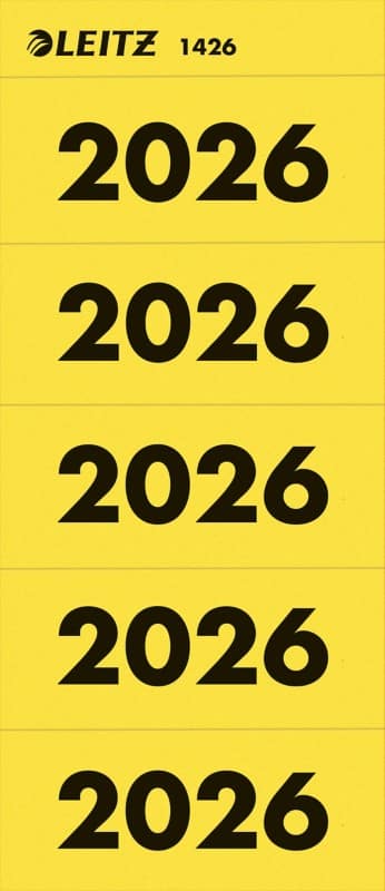 Leitz Selbstklebende Etiketten 2026 Gelb 1426, 6 x 2,55 cm 100 Stück