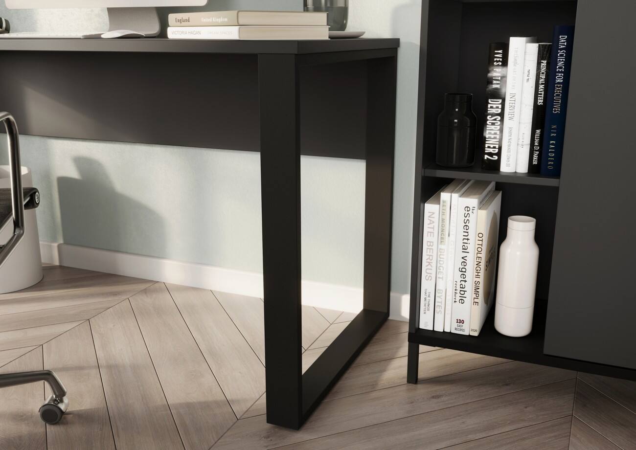 GERMANIA Rovigo Schreibtisch Rechteckig Graphit 600 mm (T) x 740 mm (H) Pappkarton Metall