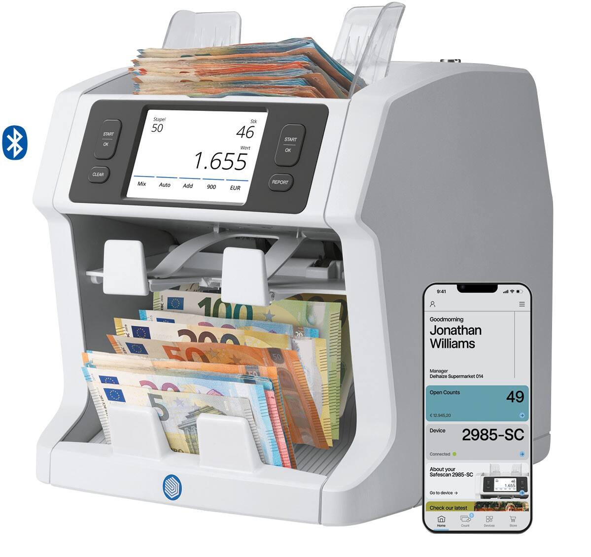 Safescan Banknotenzähler Mit Falschgeldprüfer Grau