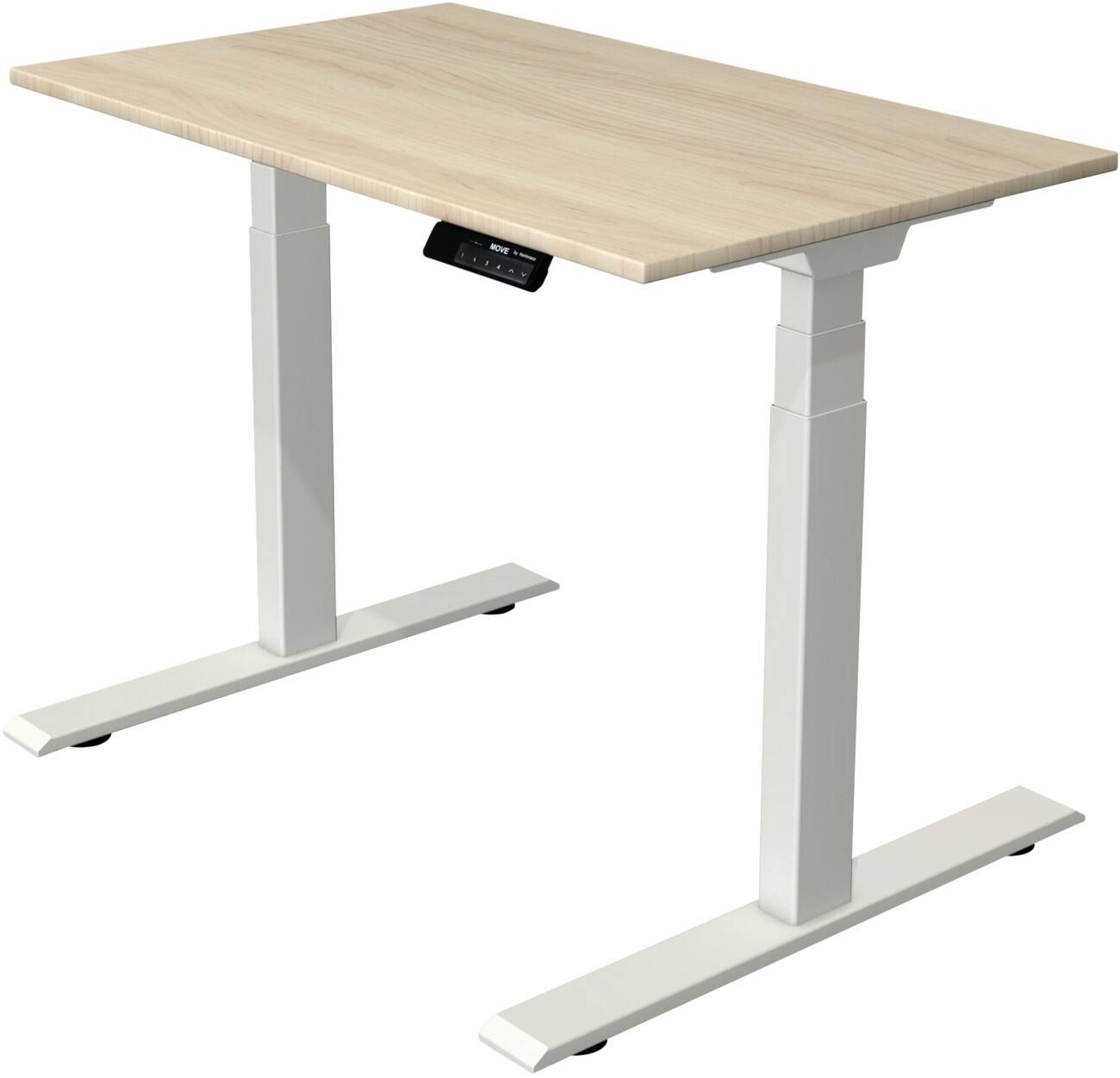 Kerkmann Elektronisch Höhenverstellbar Sitz-Stehschreibtisch Rechteckig T-Fuß 1,000 (B) x 600 (T) x 1,270 (H) mm Spanplatte Melamin Stahl