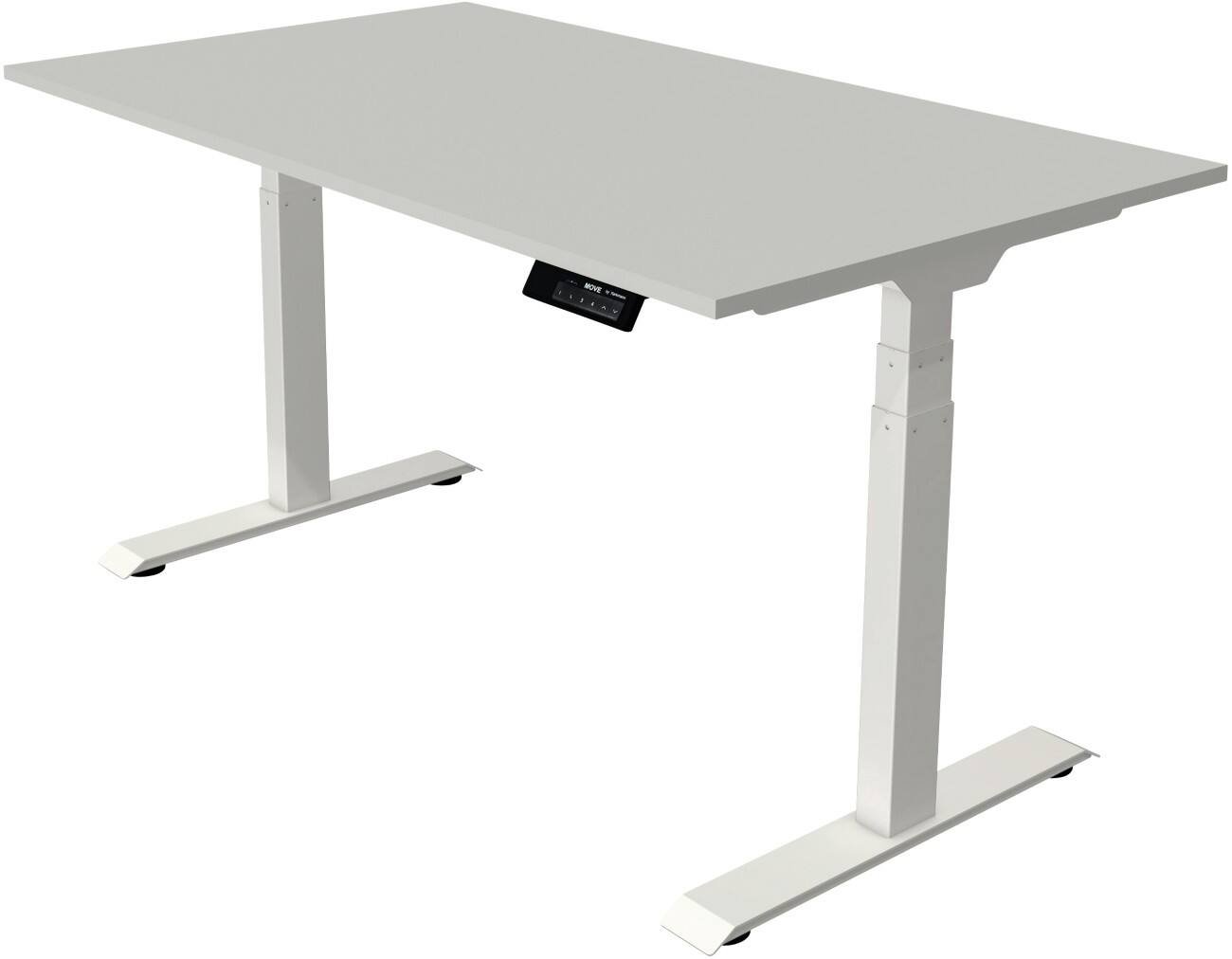 Kerkmann Elektronisch Höhenverstellbar Sitz-Stehschreibtisch Rechteckig T-Fuß 1,400 (B) x 800 (T) x 1,270 (H) mm Spanplatte Melamin Stahl