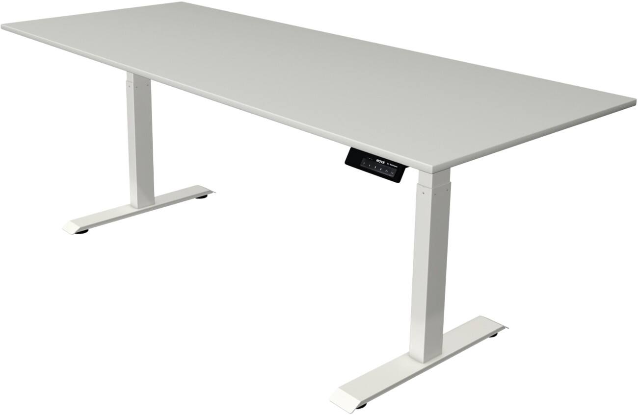 Kerkmann Elektronisch Höhenverstellbar Sitz-Stehschreibtisch Rechteckig T-Fuß 2,000 (B) x 800 (T) x 1,270 (H) mm Spanplatte Melamin Stahl