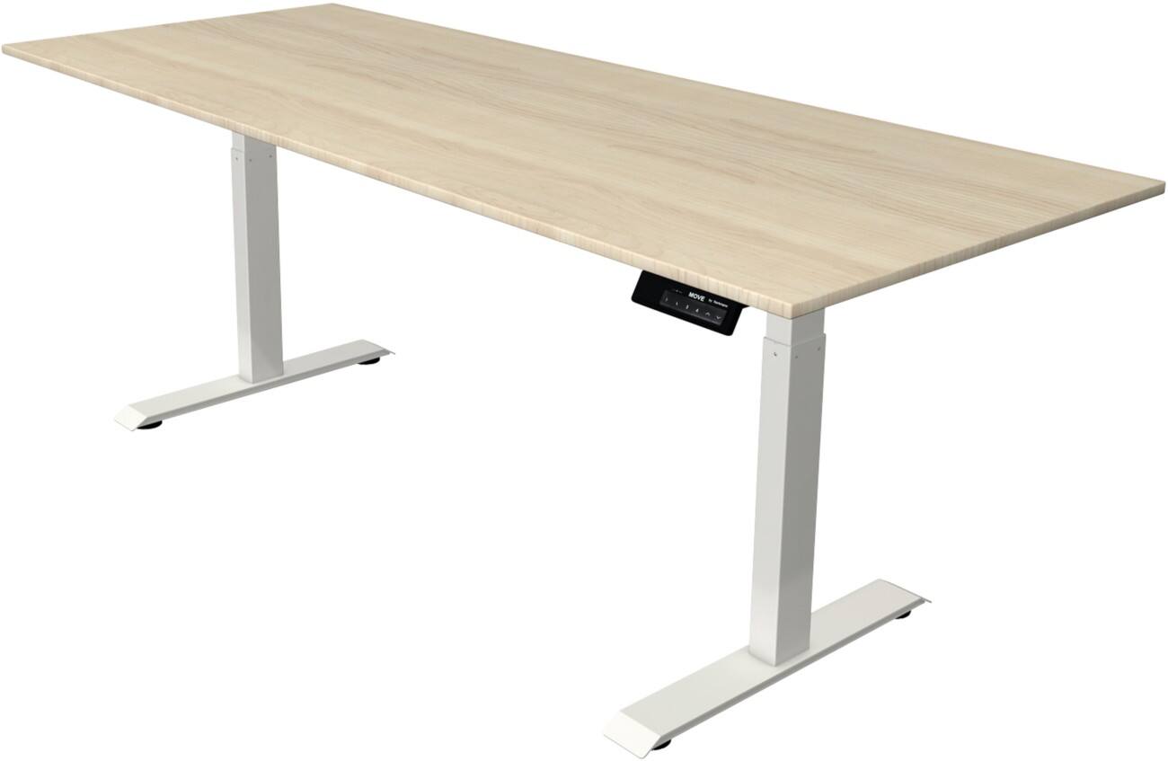 Kerkmann Elektronisch Höhenverstellbar Sitz-Stehschreibtisch Rechteckig T-Fuß 2,000 (B) x 800 (T) x 1,270 (H) mm Spanplatte Melamin Stahl