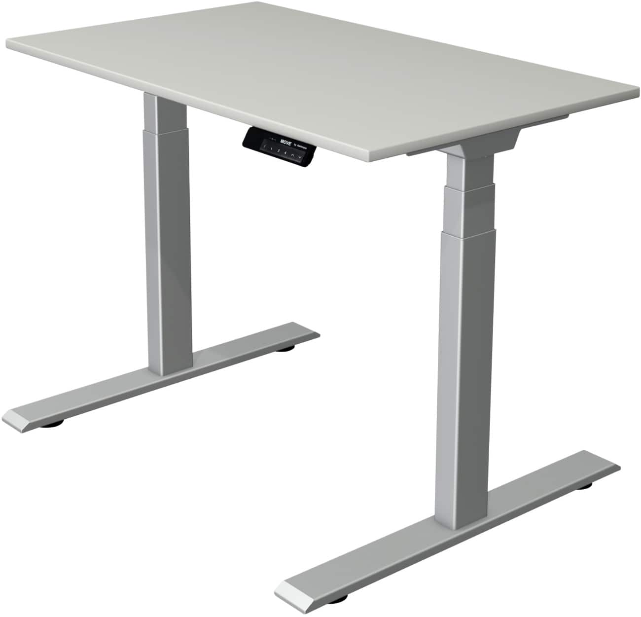 Kerkmann Elektronisch Höhenverstellbar Sitz-Stehschreibtisch Rechteckig T-Fuß 1,000 (B) x 600 (T) x 1,270 (H) mm Spanplatte Melamin Stahl