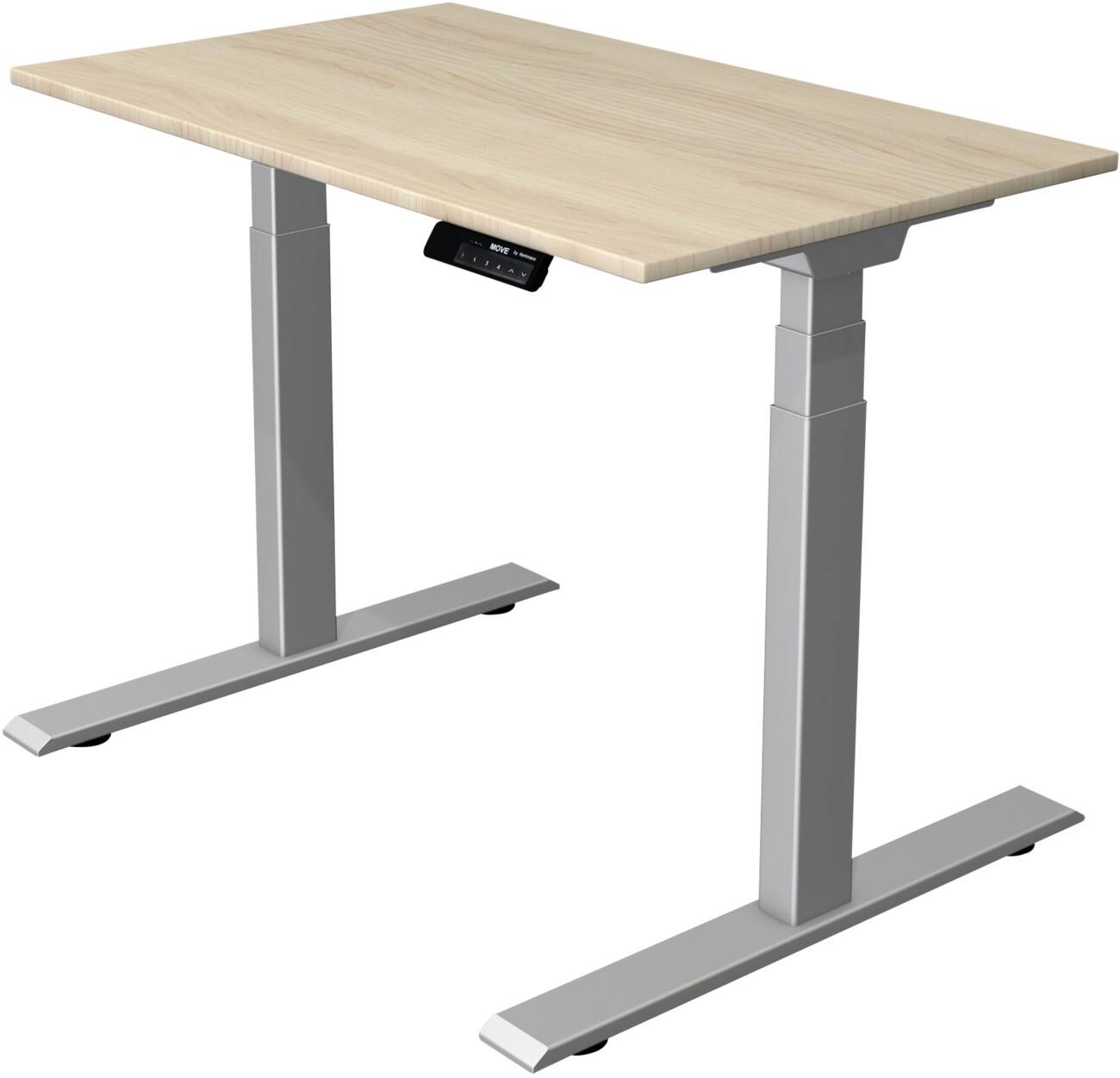 Kerkmann Elektronisch Höhenverstellbar Sitz-Stehschreibtisch Rechteckig T-Fuß 1,000 (B) x 600 (T) x 1,270 (H) mm Spanplatte Melamin Stahl