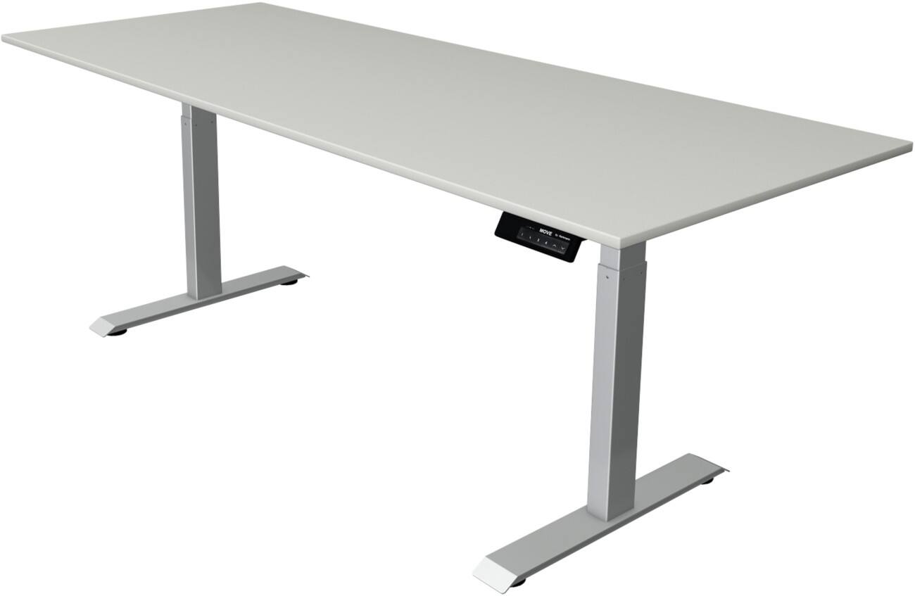 Kerkmann Elektronisch Höhenverstellbar Sitz-Stehschreibtisch Rechteckig T-Fuß 2,000 (B) x 800 (T) x 1,270 (H) mm Spanplatte Melamin Stahl