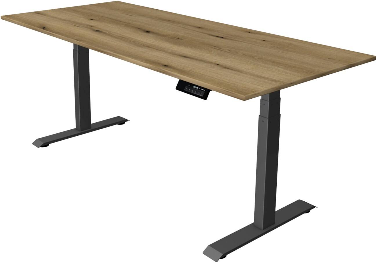 Kerkmann Elektronisch Höhenverstellbar Sitz-Stehschreibtisch Rechteckig T-Fuß 1,800 (B) x 800 (T) x 1,270 (H) mm Spanplatte Melamin Stahl