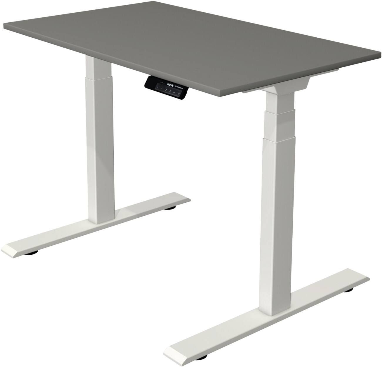Kerkmann Elektronisch Höhenverstellbar Sitz-Stehschreibtisch Rechteckig T-Fuß 1,000 (B) x 600 (T) x 1,270 (H) mm Spanplatte Melamin Stahl