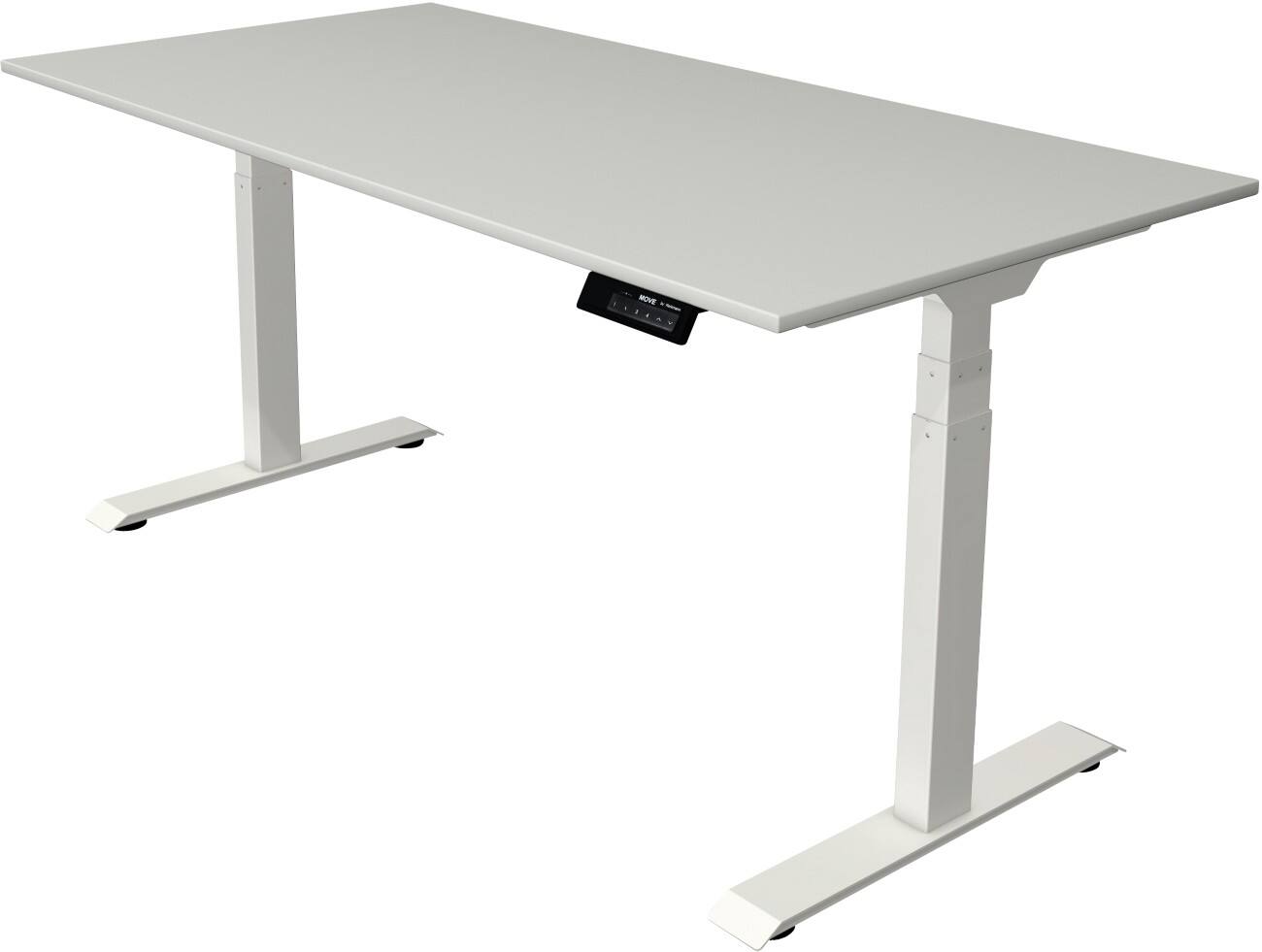 Kerkmann Elektronisch Höhenverstellbar Sitz-Stehschreibtisch Rechteckig T-Fuß 1,600 (B) x 800 (T) x 1,270 (H) mm Spanplatte Melamin Stahl
