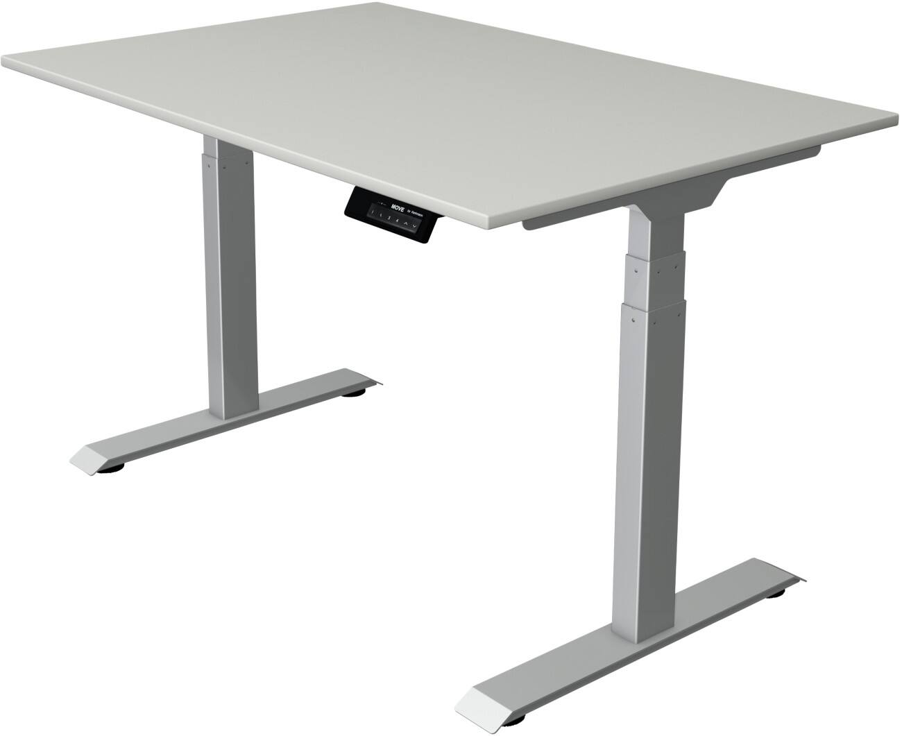 Kerkmann Elektronisch Höhenverstellbar Sitz-Stehschreibtisch Rechteckig T-Fuß 1,200 (B) x 800 (T) x 1,270 (H) mm Spanplatte Melamin Stahl