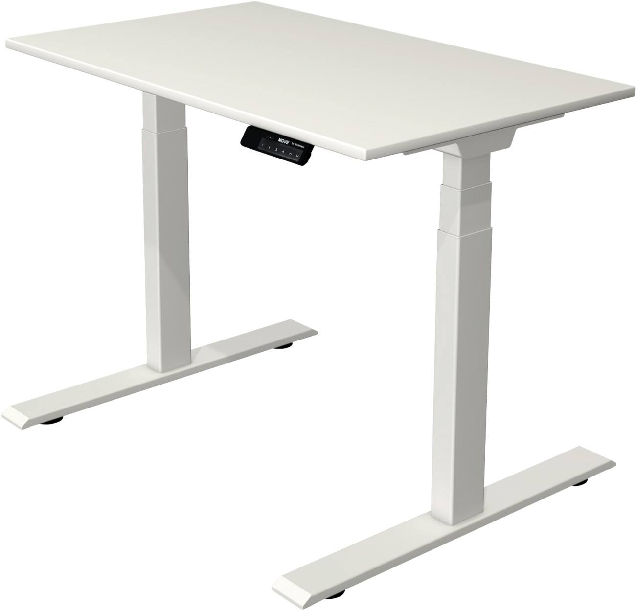 Kerkmann Elektronisch Höhenverstellbar Sitz-Stehschreibtisch Rechteckig T-Fuß 1,000 (B) x 800 (T) x 1,270 (H) mm Spanplatte Melamin Stahl