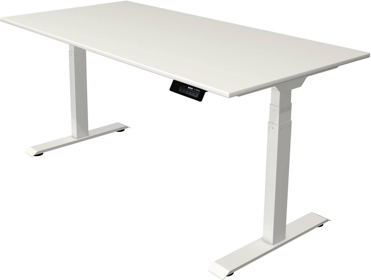 Kerkmann Elektronisch Höhenverstellbar Sitz-Stehschreibtisch Rechteckig T-Fuß 1,600 (B) x 800 (T) x 1,270 (H) mm Spanplatte Melamin Stahl