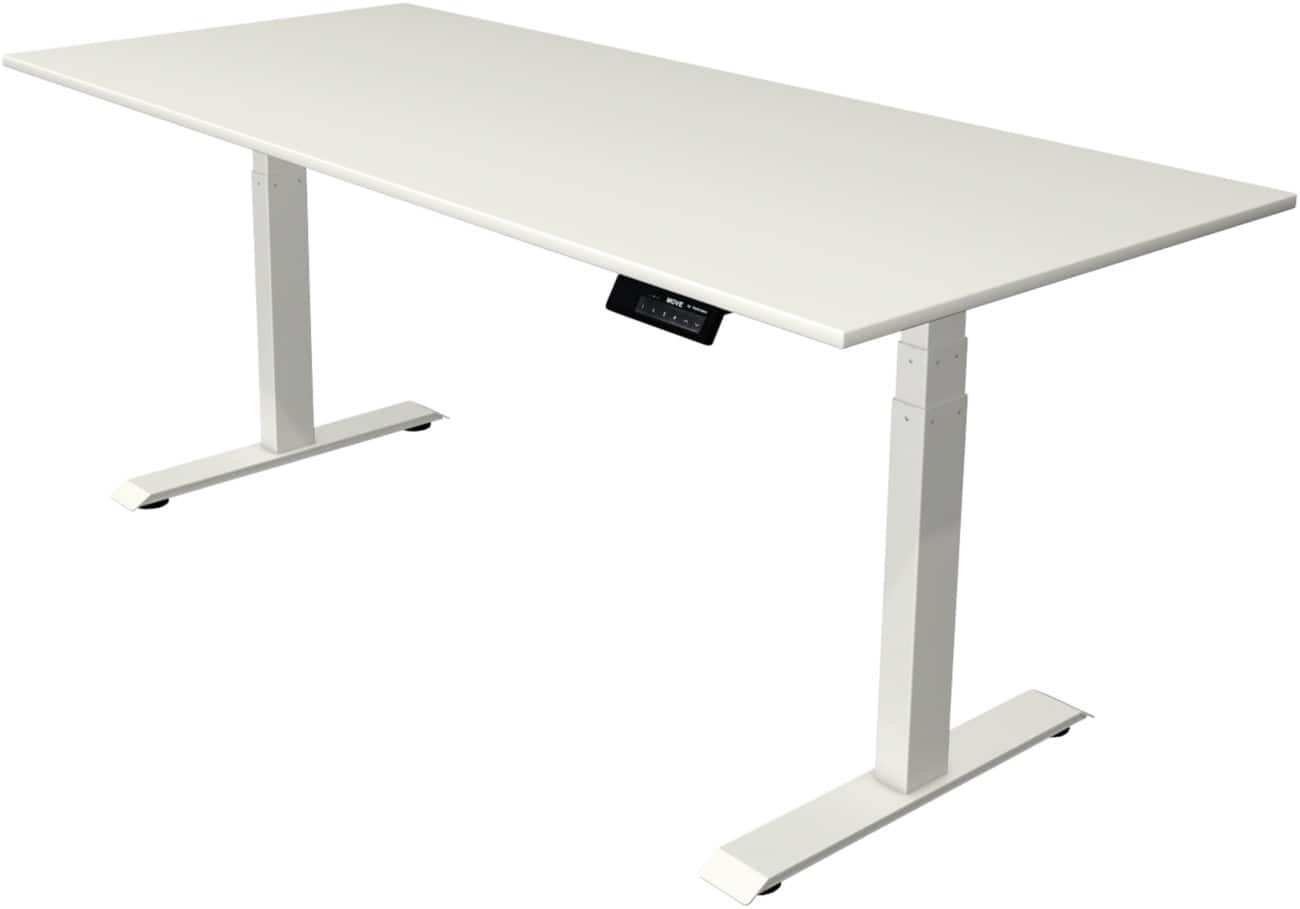 Kerkmann Elektronisch Höhenverstellbar Sitz-Stehschreibtisch Rechteckig T-Fuß 1,800 (B) x 800 (T) x 1,270 (H) mm Spanplatte Melamin Stahl