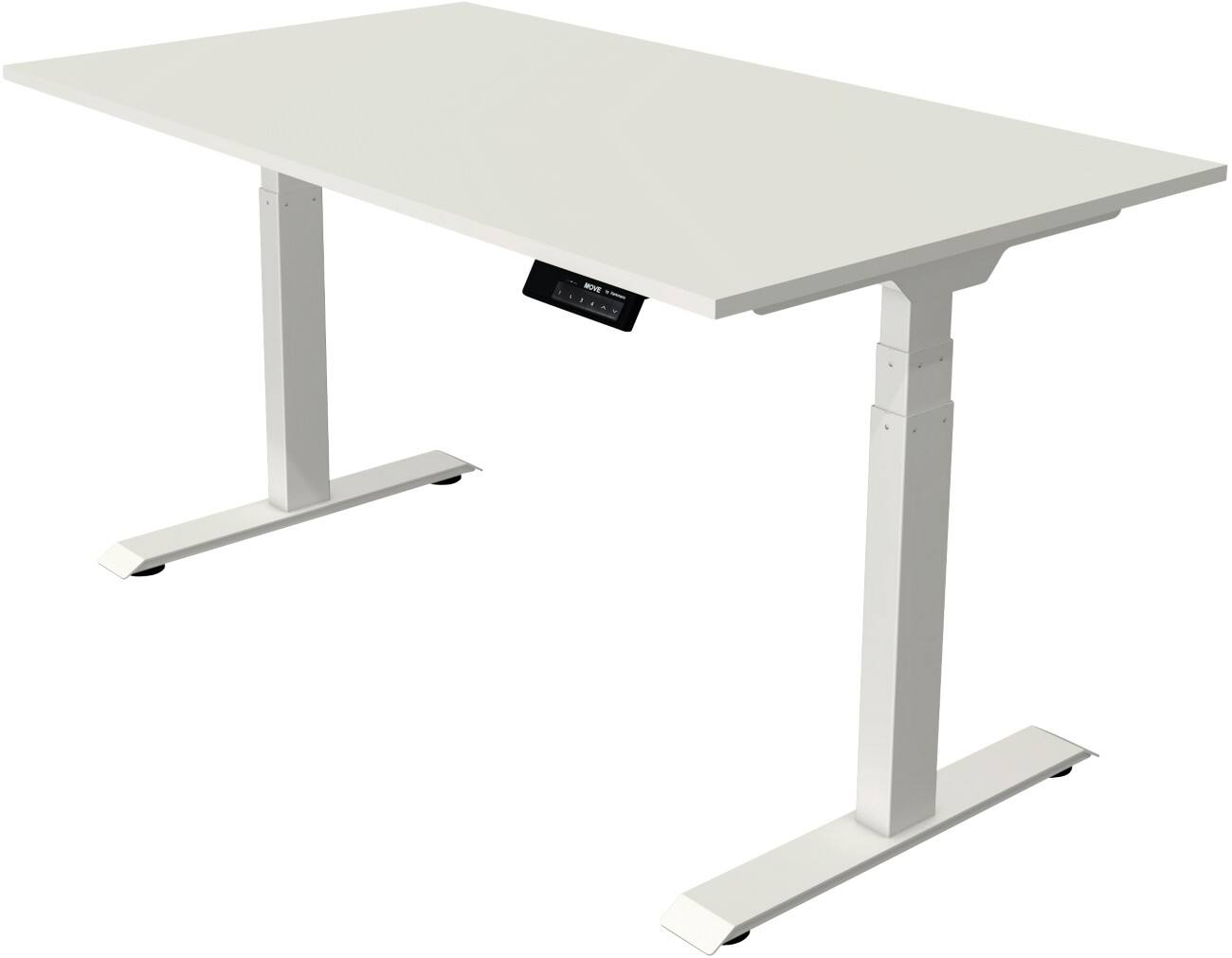 Kerkmann Elektronisch Höhenverstellbar Sitz-Stehschreibtisch Rechteckig T-Fuß 1,400 (B) x 800 (T) x 1,270 (H) mm Spanplatte Melamin Stahl