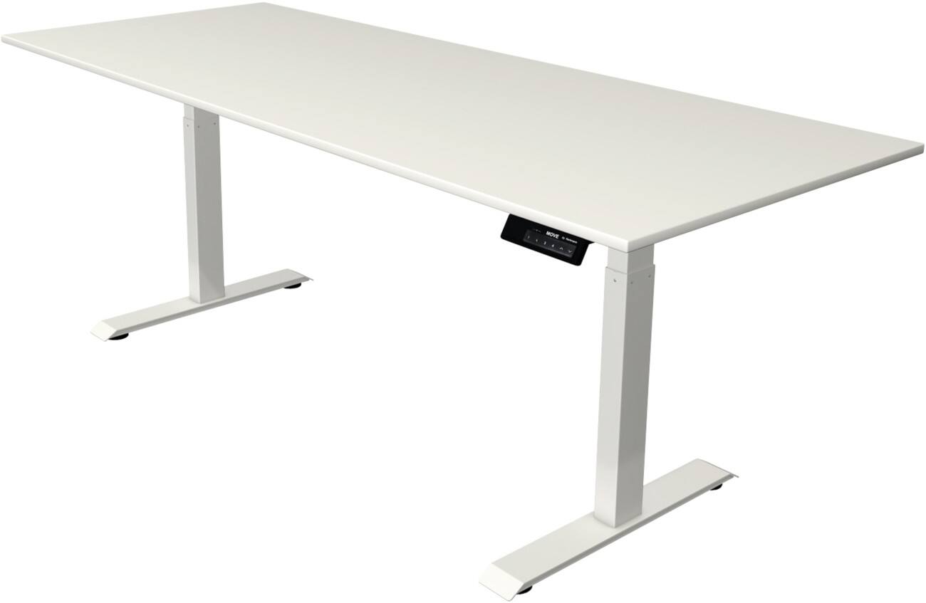 Kerkmann Elektronisch Höhenverstellbar Sitz-Stehschreibtisch Rechteckig T-Fuß 2,000 (B) x 800 (T) x 1,270 (H) mm Spanplatte Melamin Stahl
