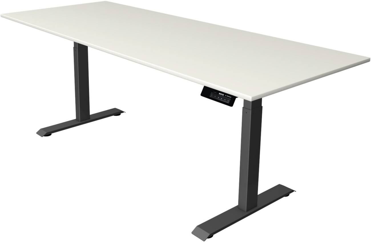 Kerkmann Elektronisch Höhenverstellbar Sitz-Stehschreibtisch Rechteckig T-Fuß 2,000 (B) x 800 (T) x 1,270 (H) mm Spanplatte Melamin Stahl