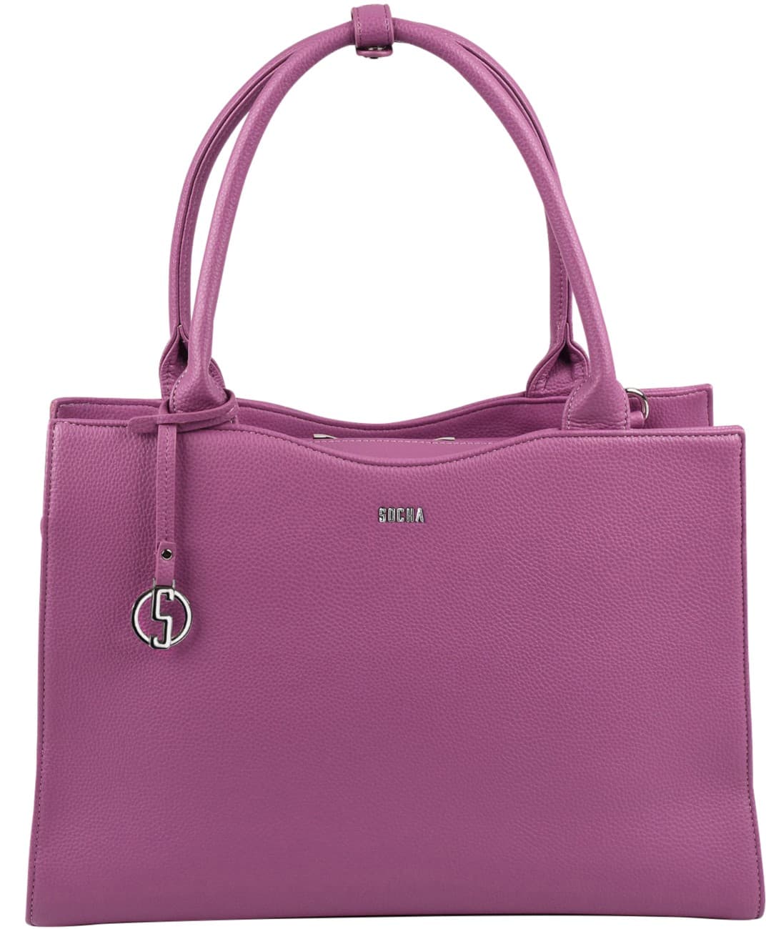 Socha Laptoptasche für Frauen 15,6 Zoll herausnehmbares Laptopfach Passion Flower Violett