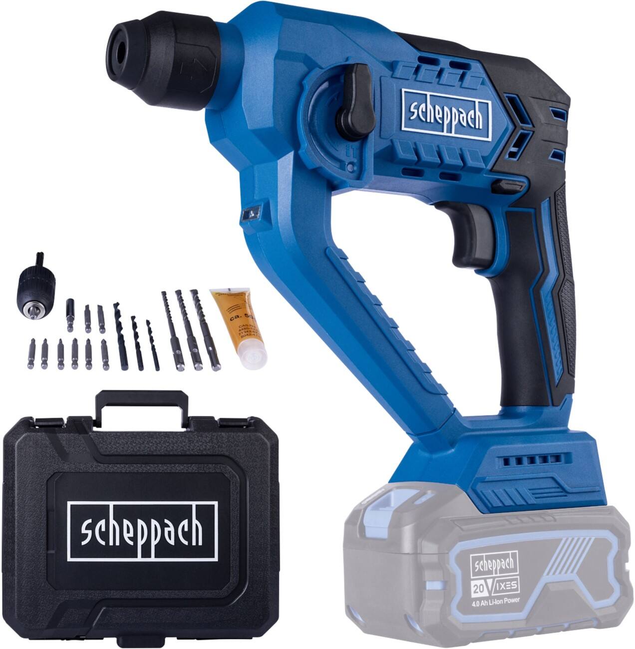 scheppach IXES Bohrerset 20 V mit Bürstenmotor RHD130-X